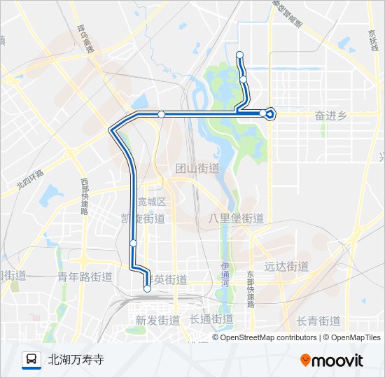 公交北湖专路的线路图