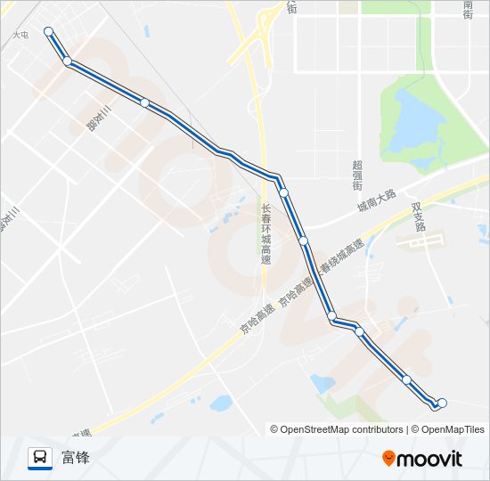 公交133B路的线路图