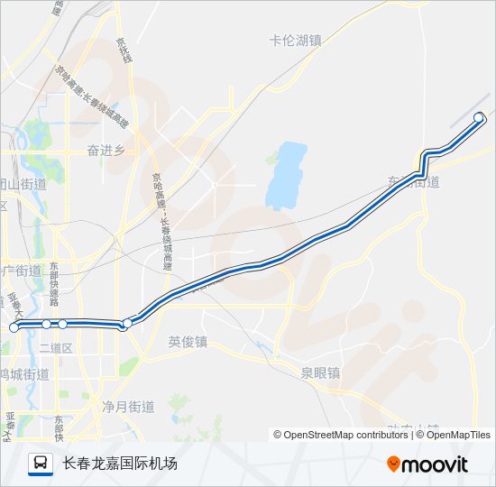 公交机场巴士一号路的线路图