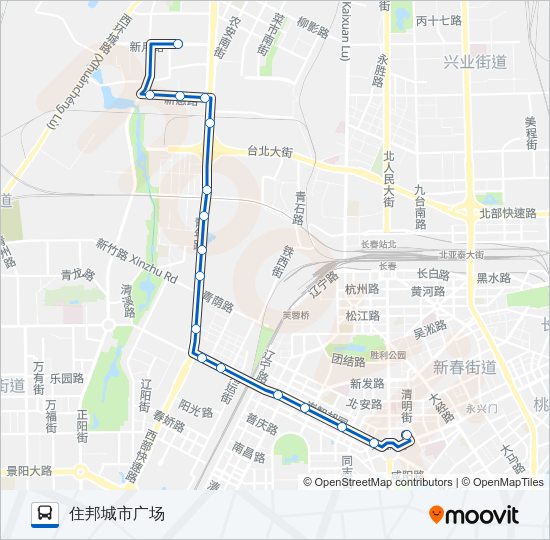 公交22(322)路的线路图