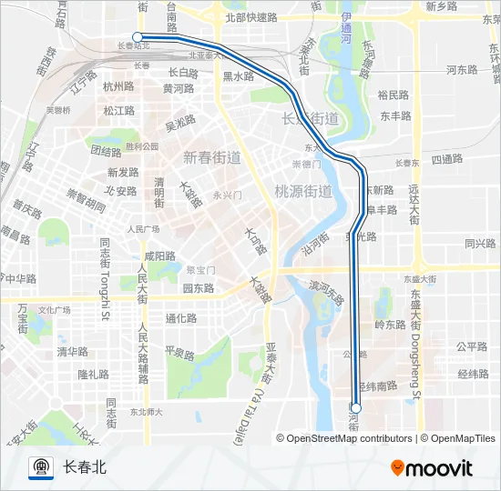 地铁轻轨4号路的线路图