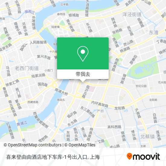 喜来登由由酒店地下车库-1号出入口地图