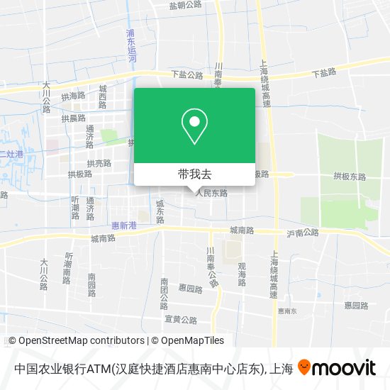 中国农业银行ATM(汉庭快捷酒店惠南中心店东)地图