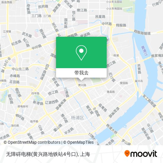 无障碍电梯(黄兴路地铁站4号口)地图