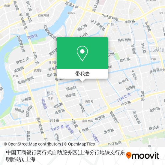 中国工商银行离行式自助服务区(上海分行地铁支行东明路站)地图