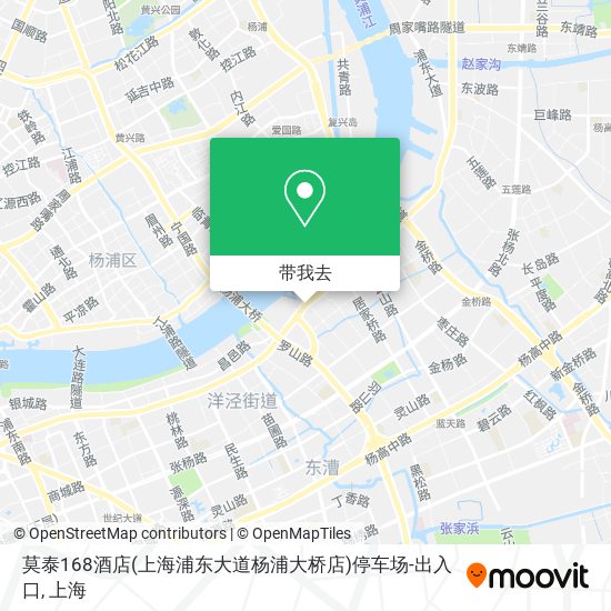 莫泰168酒店(上海浦东大道杨浦大桥店)停车场-出入口地图