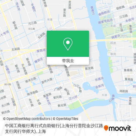 中国工商银行离行式自助银行(上海分行普陀金沙江路支行闵行华师大)地图