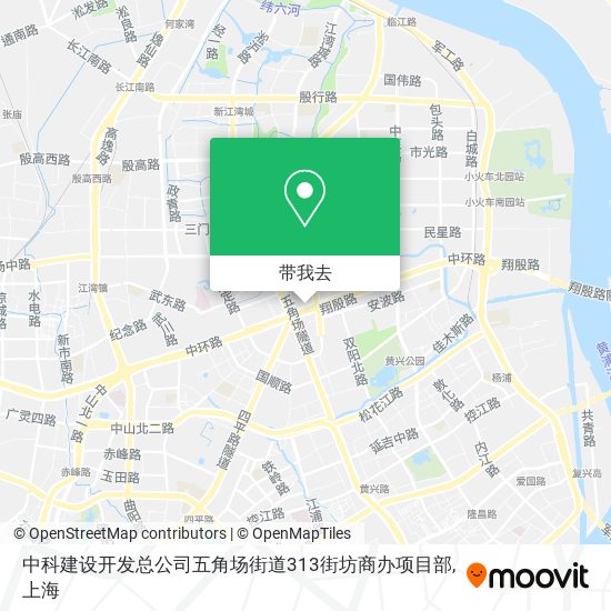 中科建设开发总公司五角场街道313街坊商办项目部地图