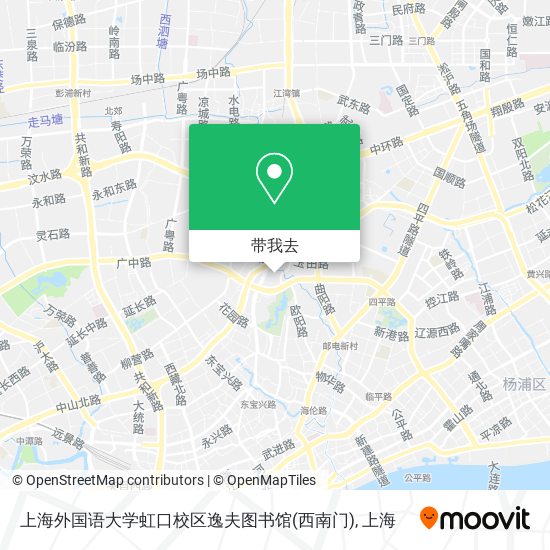 上海外国语大学虹口校区逸夫图书馆(西南门)地图