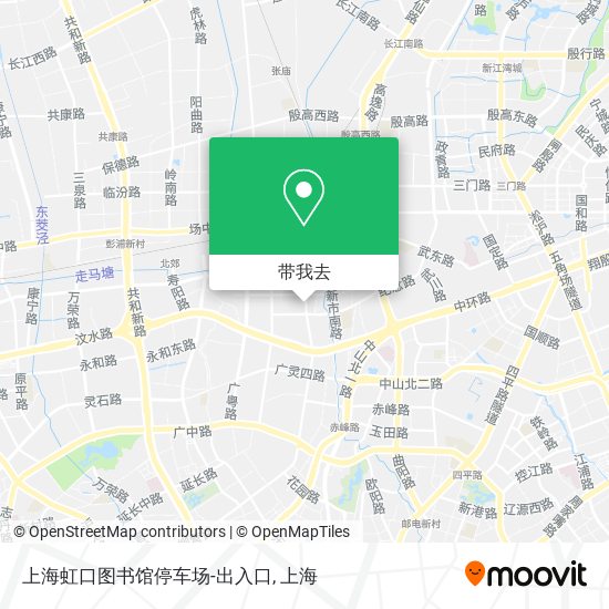 上海虹口图书馆停车场-出入口地图