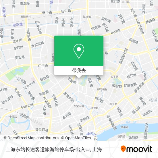 上海东站长途客运旅游站停车场-出入口地图