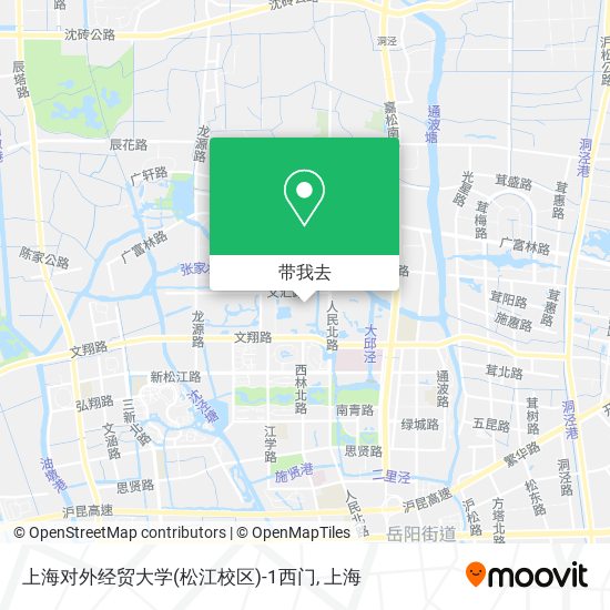 上海对外经贸大学(松江校区)-1西门地图