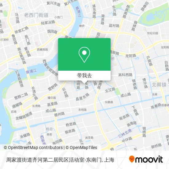 周家渡街道齐河第二居民区活动室-东南门地图