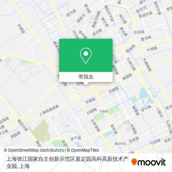 上海张江国家自主创新示范区嘉定园高科高新技术产业园地图