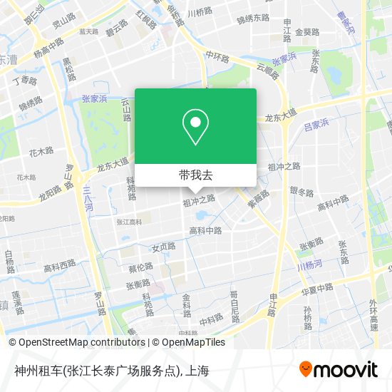 神州租车(张江长泰广场服务点)地图
