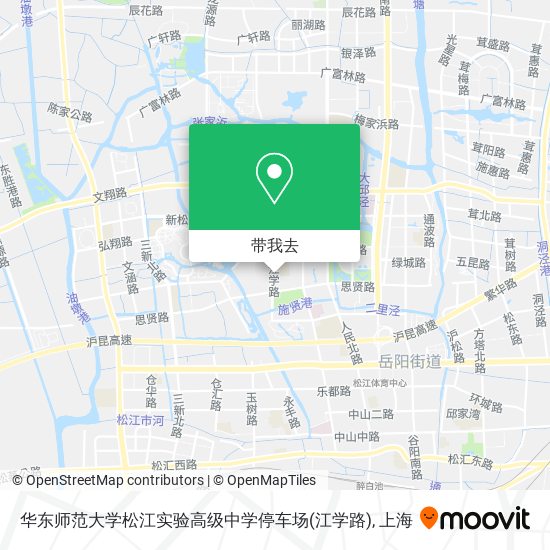 华东师范大学松江实验高级中学停车场(江学路)地图