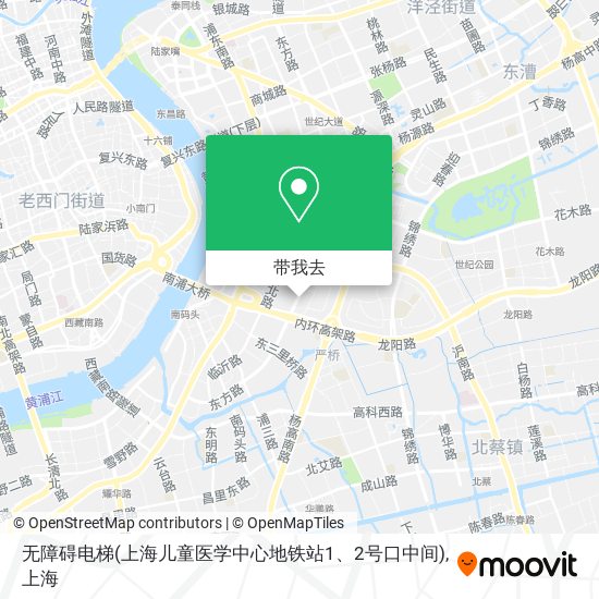 无障碍电梯(上海儿童医学中心地铁站1、2号口中间)地图
