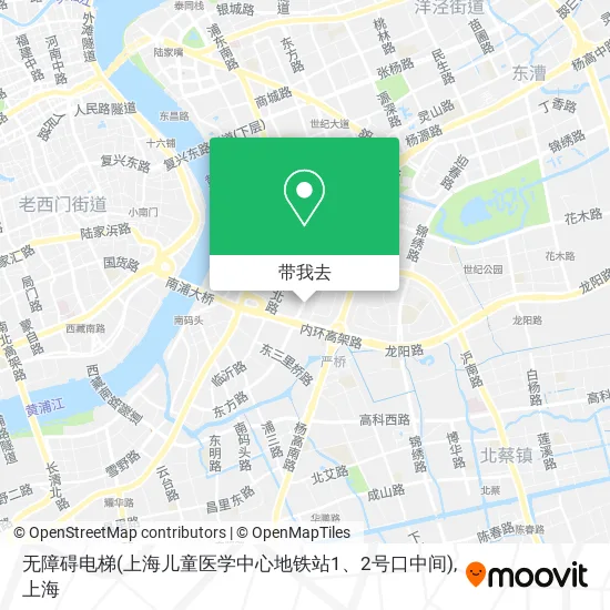 无障碍电梯(上海儿童医学中心地铁站1、2号口中间)地图