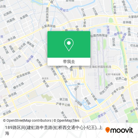 189路区间(建虹路申贵路(虹桥西交通中心)-纪王)地图