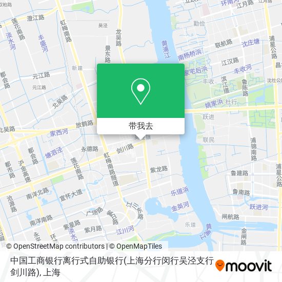 中国工商银行离行式自助银行(上海分行闵行吴泾支行剑川路)地图