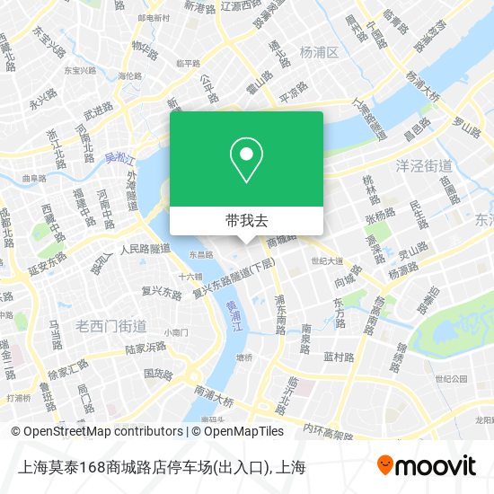 上海莫泰168商城路店停车场(出入口)地图