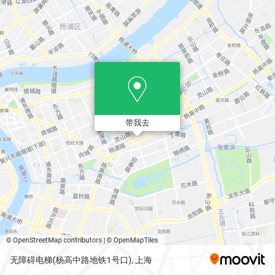 无障碍电梯(杨高中路地铁1号口)地图