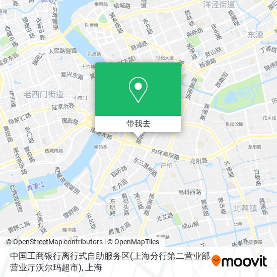 中国工商银行离行式自助服务区(上海分行第二营业部营业厅沃尔玛超市)地图