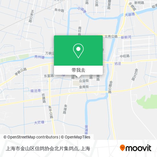 上海市金山区信鸽协会北片集鸽点地图