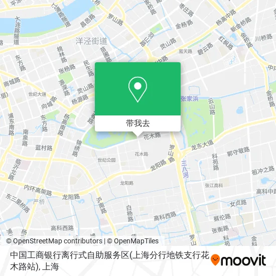 中国工商银行离行式自助服务区(上海分行地铁支行花木路站)地图