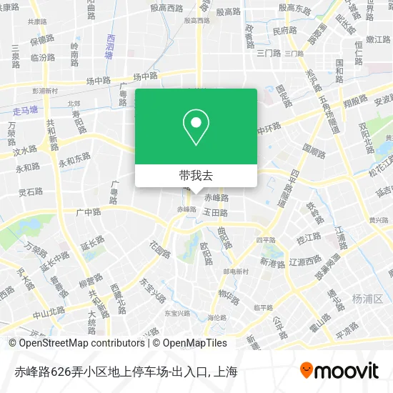 赤峰路626弄小区地上停车场-出入口地图