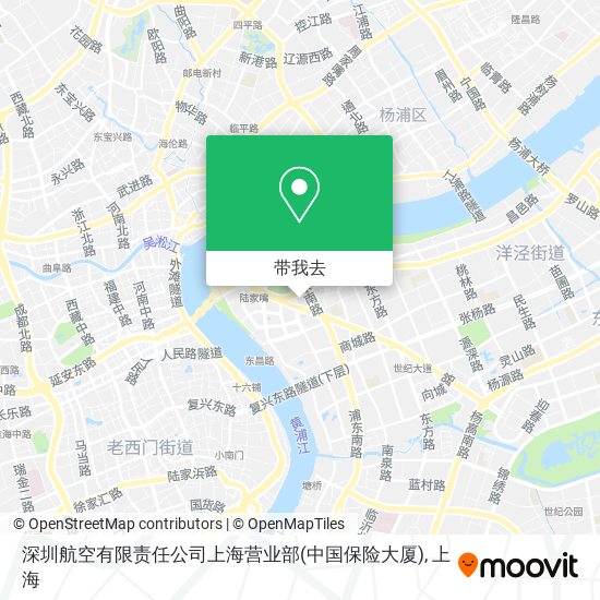 深圳航空有限责任公司上海营业部(中国保险大厦)地图
