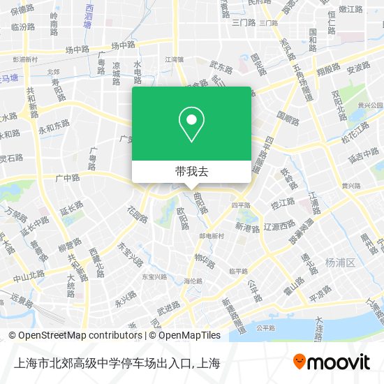 上海市北郊高级中学停车场出入口地图