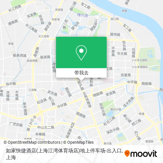 如家快捷酒店(上海江湾体育场店)地上停车场-出入口地图
