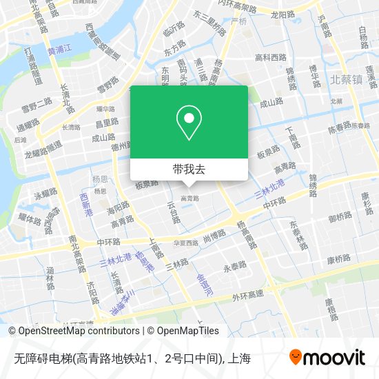 无障碍电梯(高青路地铁站1、2号口中间)地图