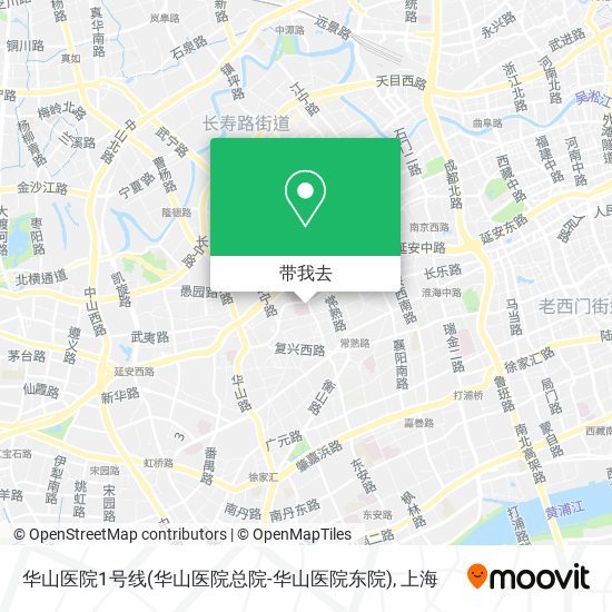 华山医院1号线(华山医院总院-华山医院东院)地图