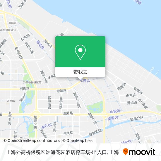 上海外高桥保税区洲海花园酒店停车场-出入口地图