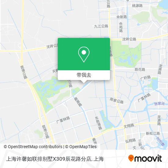 上海许馨如联排别墅X309辰花路分店地图