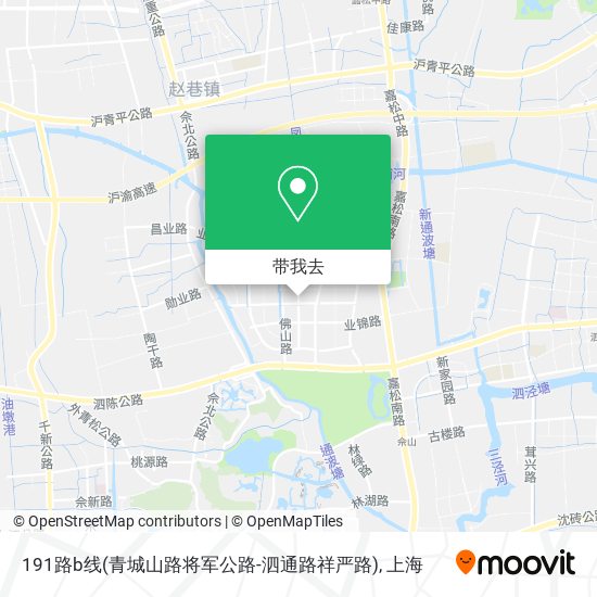 191路b线(青城山路将军公路-泗通路祥严路)地图