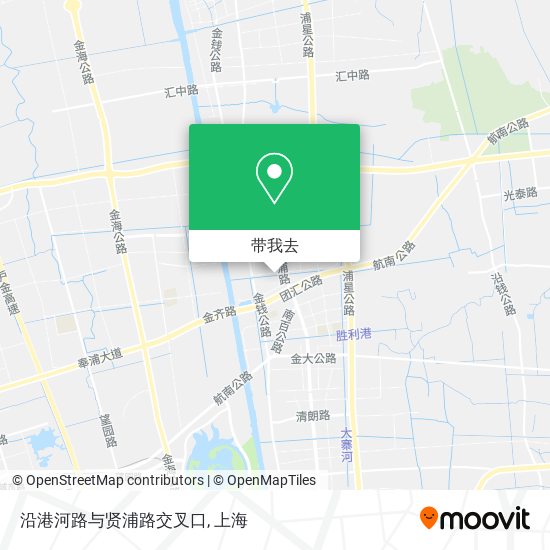 沿港河路与贤浦路交叉口地图