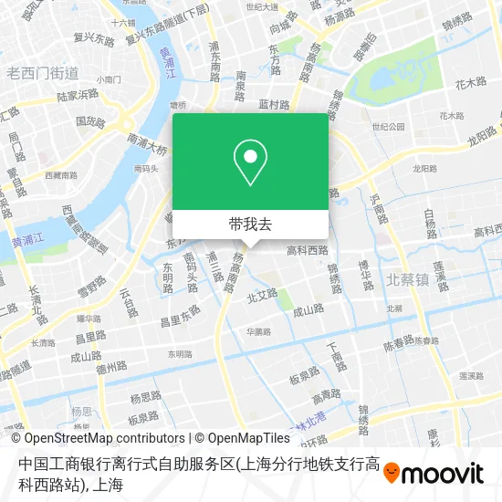 中国工商银行离行式自助服务区(上海分行地铁支行高科西路站)地图