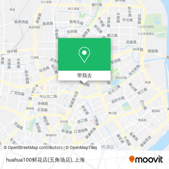 huahua100鲜花店(五角场店)地图