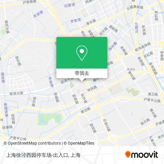 上海徐泾西园停车场-出入口地图