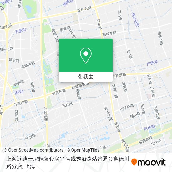 上海近迪士尼精装套房11号线秀沿路站普通公寓德川路分店地图