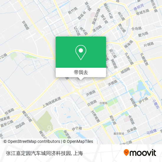 张江嘉定园汽车城同济科技园地图