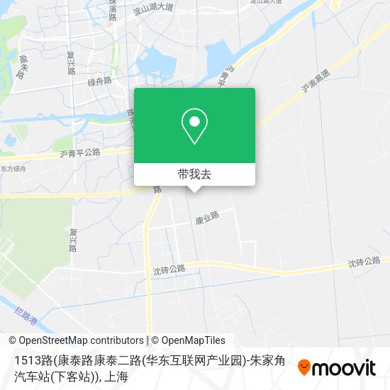 1513路(康泰路康泰二路(华东互联网产业园)-朱家角汽车站(下客站))地图