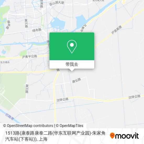 1513路(康泰路康泰二路(华东互联网产业园)-朱家角汽车站(下客站))地图