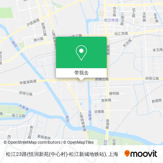 松江23路(恬润新苑(中心村)-松江新城地铁站)地图
