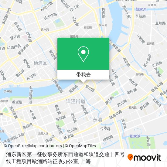 浦东新区第一征收事务所东西通道和轨道交通十四号线工程项目歇浦路站征收办公室地图