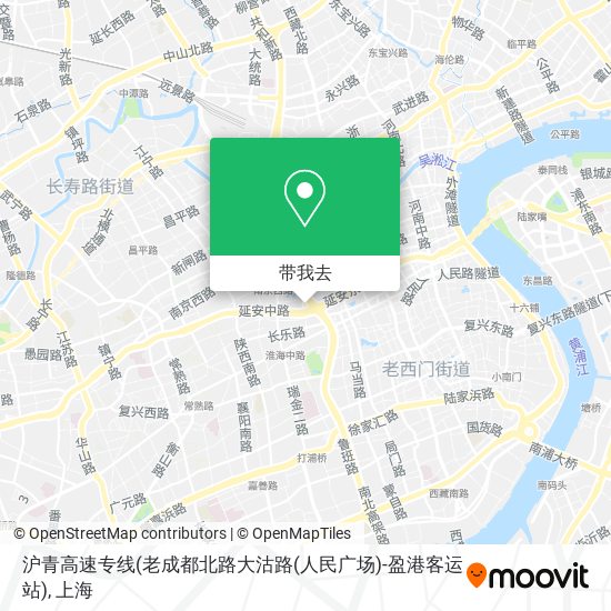沪青高速专线(老成都北路大沽路(人民广场)-盈港客运站)地图