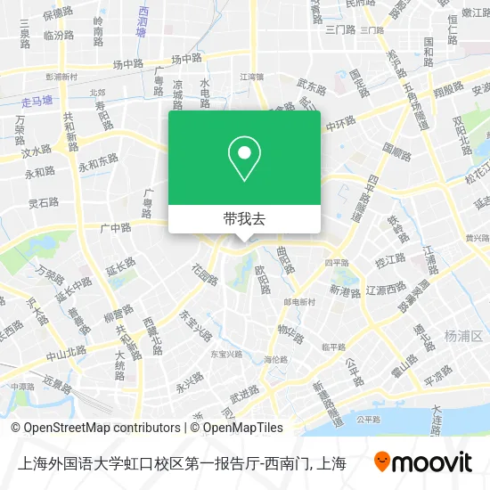 上海外国语大学虹口校区第一报告厅-西南门地图